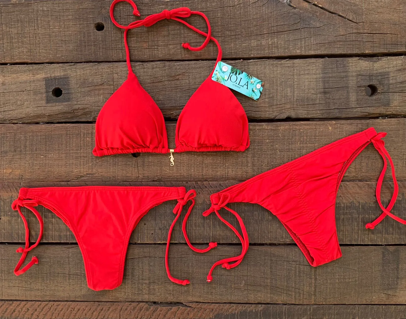 Biquini Cortininha Vermelho